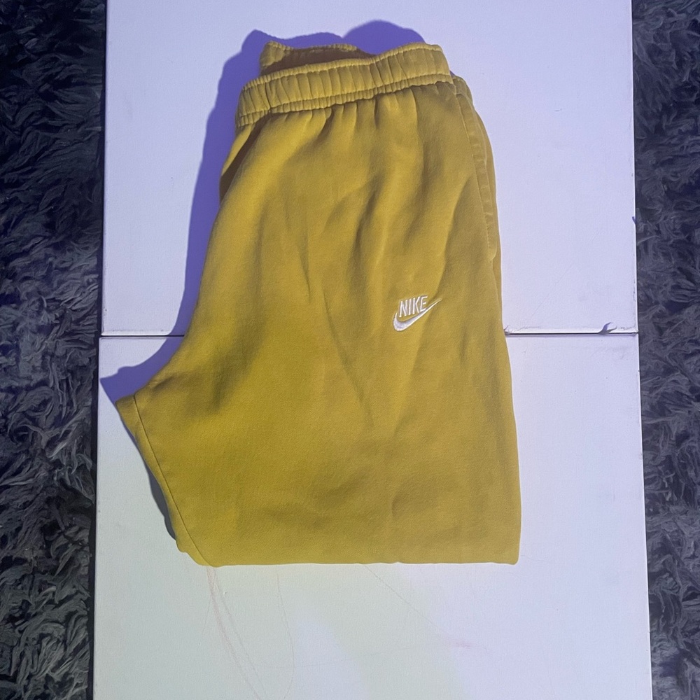 Nike Men Mustard Yellow Joggers